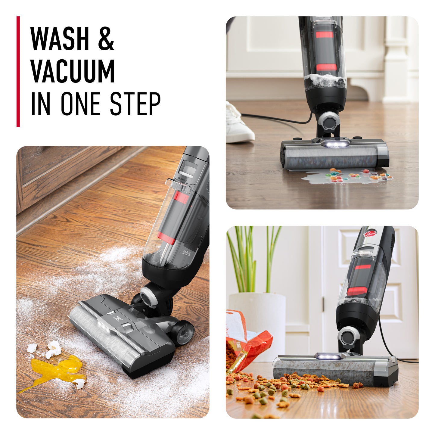 Aspirateur sec et humide pour sols durs rationalisé avec le mode Boost