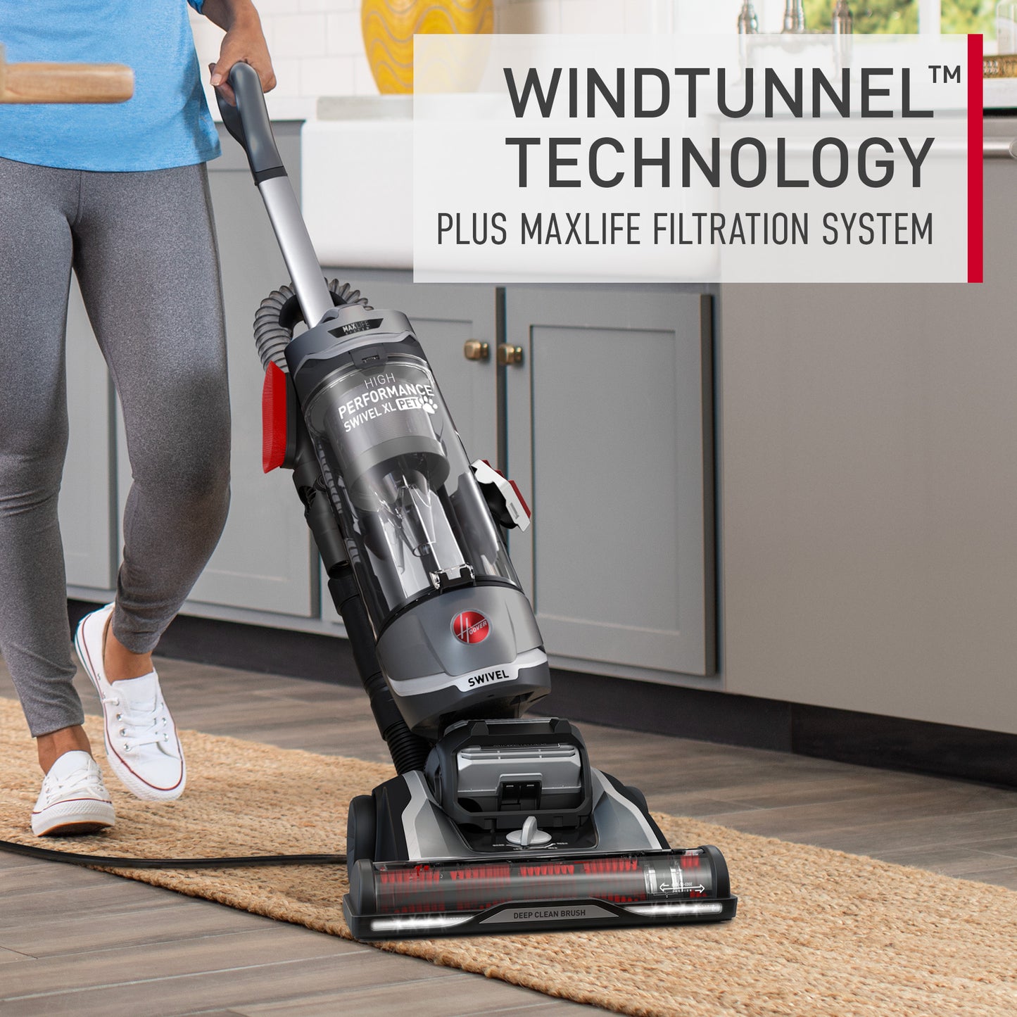 Aspirateur vertical pour animaux de compagnie pivotant XL haute performance