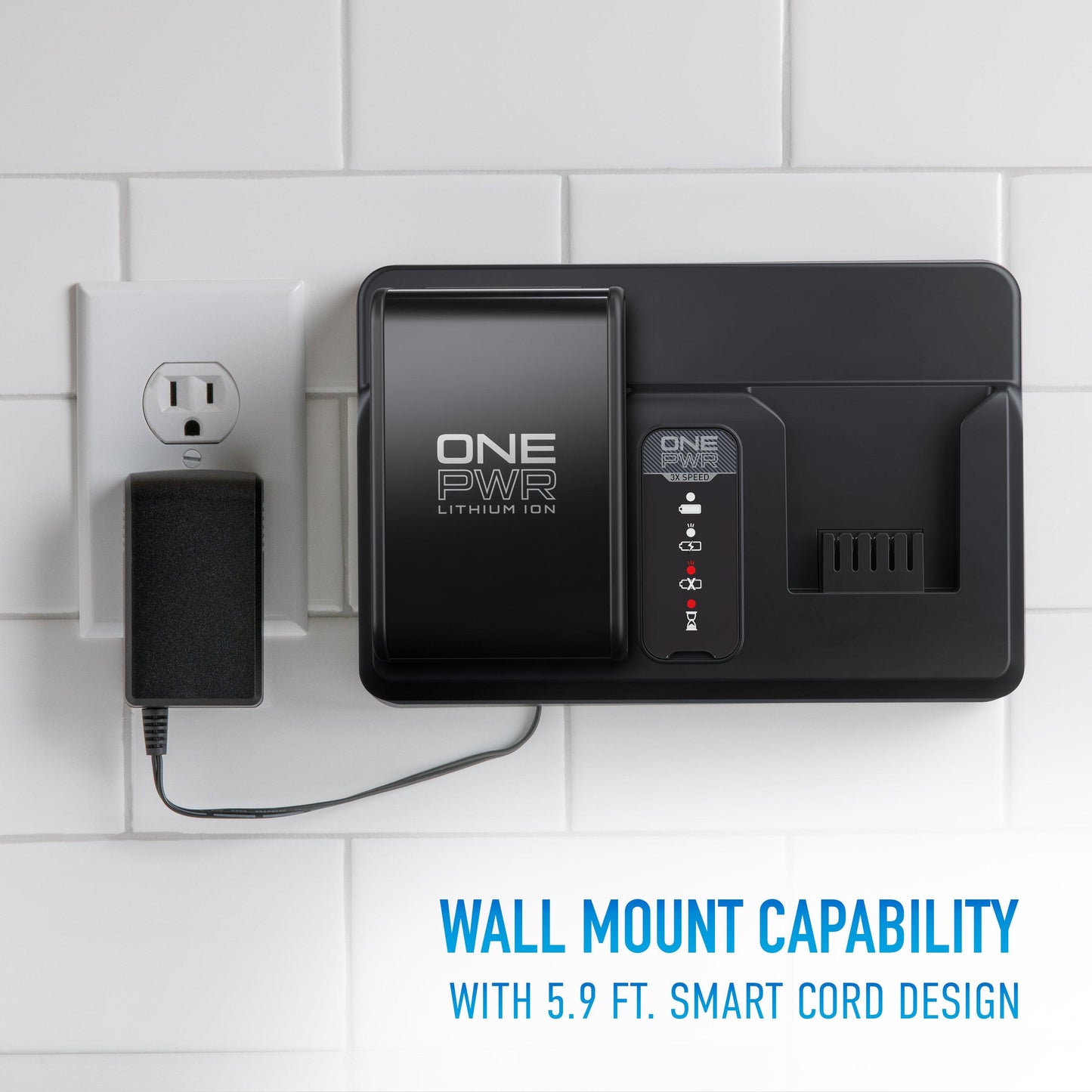 ONEPWR Cordless Dual Bay Charger with Two 4.0 Batteries Bundle